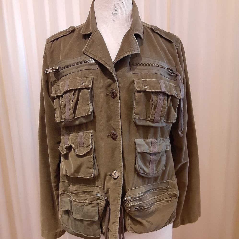EUC Danang Cargo Jacket Army Green Baby Cord